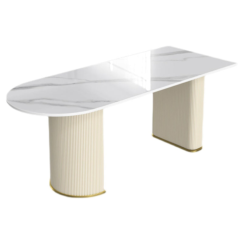 Metal Traditional Luxury Free Form Indoor Table Sintered Stone Table for Kitchen Without Chairs Clearhalo ' dining_table' 'Dining Tables & Seating' 'Dining Tables' 'furn' 'furn_dining_table' 'Furniture' 'furniture_dining_table' 'Kitchen & Dining Furniture' 'kitchen&dining_furn' 'kitchen' 'kitchen_dining_table' 3864363
