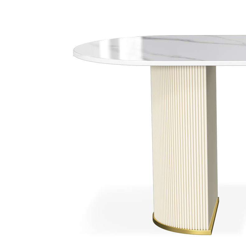 Metal Traditional Luxury Free Form Indoor Table Sintered Stone Table for Kitchen Clearhalo ' dining_table' 'Dining Tables & Seating' 'Dining Tables' 'furn' 'furn_dining_table' 'Furniture' 'furniture_dining_table' 'Kitchen & Dining Furniture' 'kitchen&dining_furn' 'kitchen' 'kitchen_dining_table' 3864366