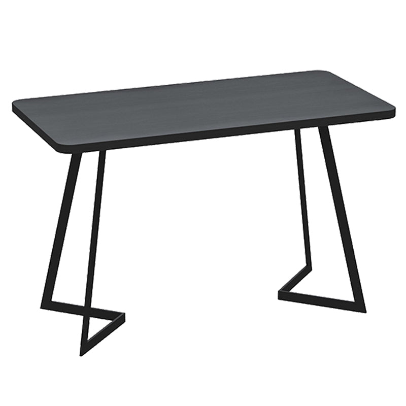 Industrial Wood Dinner Room Kitchen Table Sled Base Table for Dining Room Rectangle Black Without Chairs Clearhalo ' dining_table' 'Dining Tables & Seating' 'Dining Tables' 'furn' 'furn_dining_table' 'Furniture' 'furniture_dining_table' 'Kitchen & Dining Furniture' 'kitchen&dining_furn' 'kitchen' 'kitchen_dining_table' 3864376