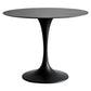 Round Two-Color Dining Table Sintered Stone Table Glam with Tulip Base Black Black Clearhalo ' dining_table' 'Dining Tables & Seating' 'Dining Tables' 'furn' 'furn_dining_table' 'Furniture' 'furniture_dining_table' 'Kitchen & Dining Furniture' 'kitchen&dining_furn' 'kitchen' 'kitchen_dining_table' 3864403