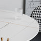 Round Two-Color Dining Table Sintered Stone Table Glam with Tulip Base Clearhalo ' dining_table' 'Dining Tables & Seating' 'Dining Tables' 'furn' 'furn_dining_table' 'Furniture' 'furniture_dining_table' 'Kitchen & Dining Furniture' 'kitchen&dining_furn' 'kitchen' 'kitchen_dining_table' 3864406