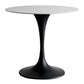 Round Two-Color Dining Table Sintered Stone Table Glam with Tulip Base White Black Clearhalo ' dining_table' 'Dining Tables & Seating' 'Dining Tables' 'furn' 'furn_dining_table' 'Furniture' 'furniture_dining_table' 'Kitchen & Dining Furniture' 'kitchen&dining_furn' 'kitchen' 'kitchen_dining_table' 3864407