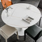 Round Two-Color Dining Table Sintered Stone Table Glam with Tulip Base Clearhalo ' dining_table' 'Dining Tables & Seating' 'Dining Tables' 'furn' 'furn_dining_table' 'Furniture' 'furniture_dining_table' 'Kitchen & Dining Furniture' 'kitchen&dining_furn' 'kitchen' 'kitchen_dining_table' 3864411
