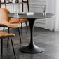 Round Two-Color Dining Table Sintered Stone Table Glam with Tulip Base Clearhalo ' dining_table' 'Dining Tables & Seating' 'Dining Tables' 'furn' 'furn_dining_table' 'Furniture' 'furniture_dining_table' 'Kitchen & Dining Furniture' 'kitchen&dining_furn' 'kitchen' 'kitchen_dining_table' 3864412
