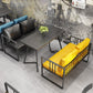 Industrial Dining Room Table Solid Wood Table with Double Metal Pedestal Clearhalo ' dining_table' 'Dining Tables & Seating' 'Dining Tables' 'furn' 'furn_dining_table' 'Furniture' 'furniture_dining_table' 'Kitchen & Dining Furniture' 'kitchen&dining_furn' 'kitchen' 'kitchen_dining_table' 3864421