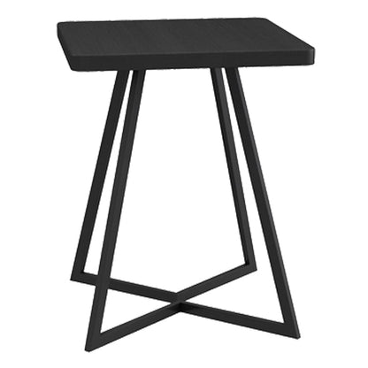 Industrial Dining Room Table Solid Wood Table with Double Metal Pedestal Black 23.6"L x 23.6"W x 29.5"H Without Chairs Clearhalo ' dining_table' 'Dining Tables & Seating' 'Dining Tables' 'furn' 'furn_dining_table' 'Furniture' 'furniture_dining_table' 'Kitchen & Dining Furniture' 'kitchen&dining_furn' 'kitchen' 'kitchen_dining_table' 3864422
