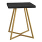 Industrial Dining Room Table Solid Wood Table with Double Metal Pedestal Gold 23.6"L x 23.6"W x 29.5"H Without Chairs Clearhalo ' dining_table' 'Dining Tables & Seating' 'Dining Tables' 'furn' 'furn_dining_table' 'Furniture' 'furniture_dining_table' 'Kitchen & Dining Furniture' 'kitchen&dining_furn' 'kitchen' 'kitchen_dining_table' 3864425