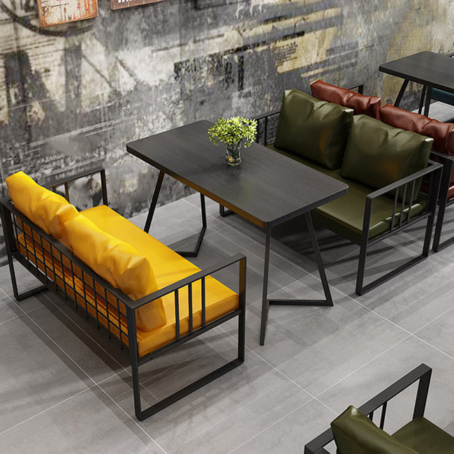 Industrial Dining Room Table Solid Wood Table with Double Metal Pedestal Clearhalo ' dining_table' 'Dining Tables & Seating' 'Dining Tables' 'furn' 'furn_dining_table' 'Furniture' 'furniture_dining_table' 'Kitchen & Dining Furniture' 'kitchen&dining_furn' 'kitchen' 'kitchen_dining_table' 3864430