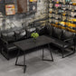 Industrial Dining Room Table Solid Wood Table with Double Metal Pedestal Clearhalo ' dining_table' 'Dining Tables & Seating' 'Dining Tables' 'furn' 'furn_dining_table' 'Furniture' 'furniture_dining_table' 'Kitchen & Dining Furniture' 'kitchen&dining_furn' 'kitchen' 'kitchen_dining_table' 3864432