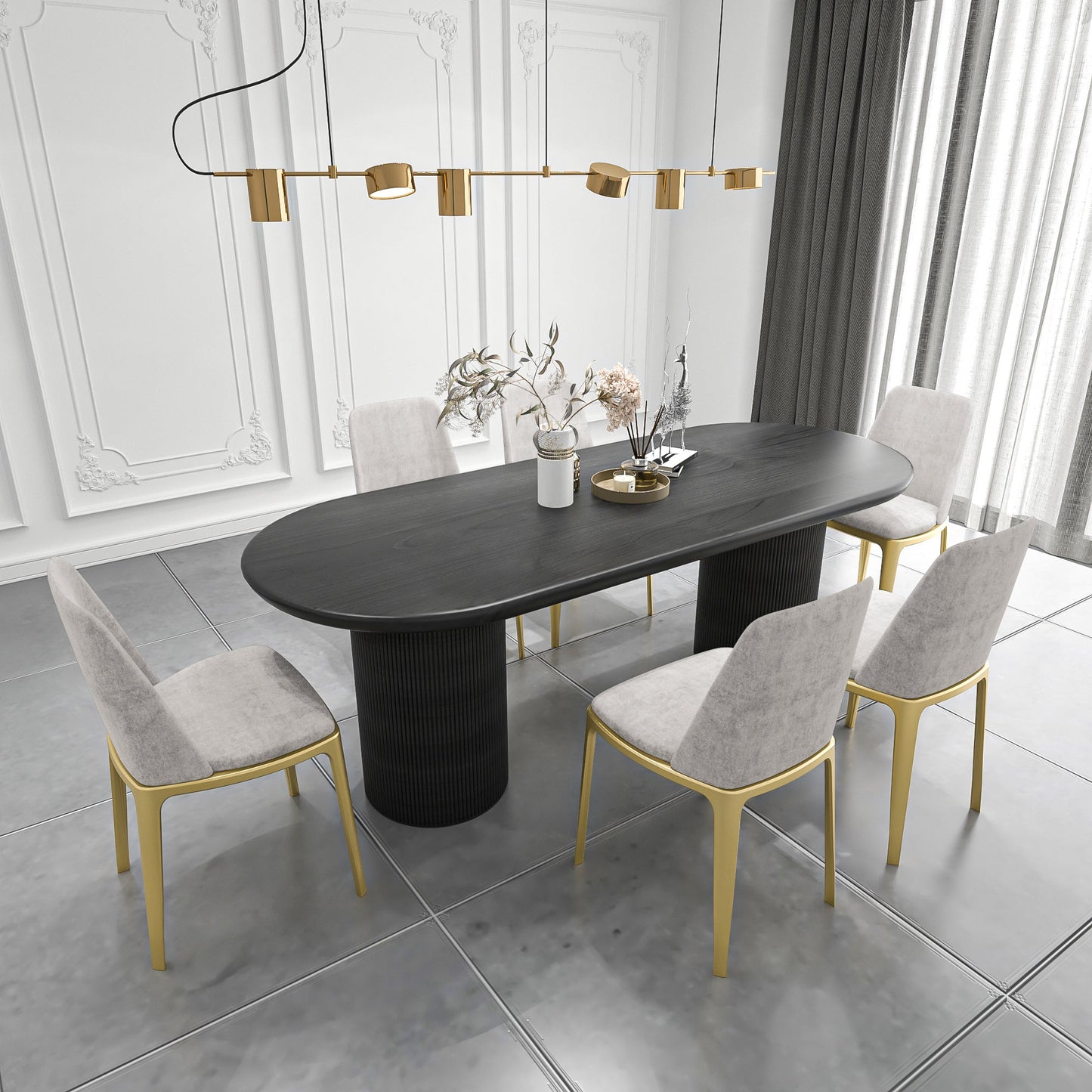 Solid Wood Contemporary Oval Dining Table Wood Top Dining Table for Kitchen Clearhalo ' dining_table' 'Dining Tables & Seating' 'Dining Tables' 'furn' 'furn_dining_table' 'Furniture' 'furniture_dining_table' 'Kitchen & Dining Furniture' 'kitchen&dining_furn' 'kitchen' 'kitchen_dining_table' 3864436