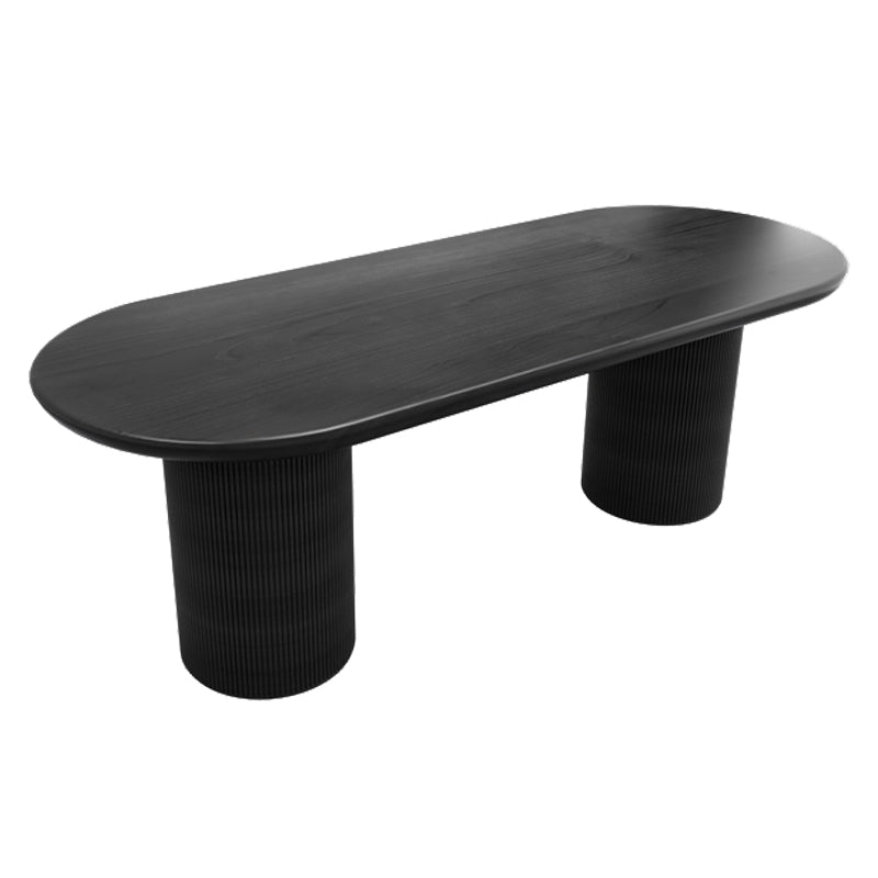 Solid Wood Contemporary Oval Dining Table Wood Top Dining Table for Kitchen Without Chairs Clearhalo ' dining_table' 'Dining Tables & Seating' 'Dining Tables' 'furn' 'furn_dining_table' 'Furniture' 'furniture_dining_table' 'Kitchen & Dining Furniture' 'kitchen&dining_furn' 'kitchen' 'kitchen_dining_table' 3864440