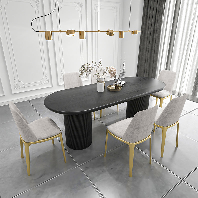 Solid Wood Contemporary Oval Dining Table Wood Top Dining Table for Kitchen Clearhalo ' dining_table' 'Dining Tables & Seating' 'Dining Tables' 'furn' 'furn_dining_table' 'Furniture' 'furniture_dining_table' 'Kitchen & Dining Furniture' 'kitchen&dining_furn' 'kitchen' 'kitchen_dining_table' 3864443