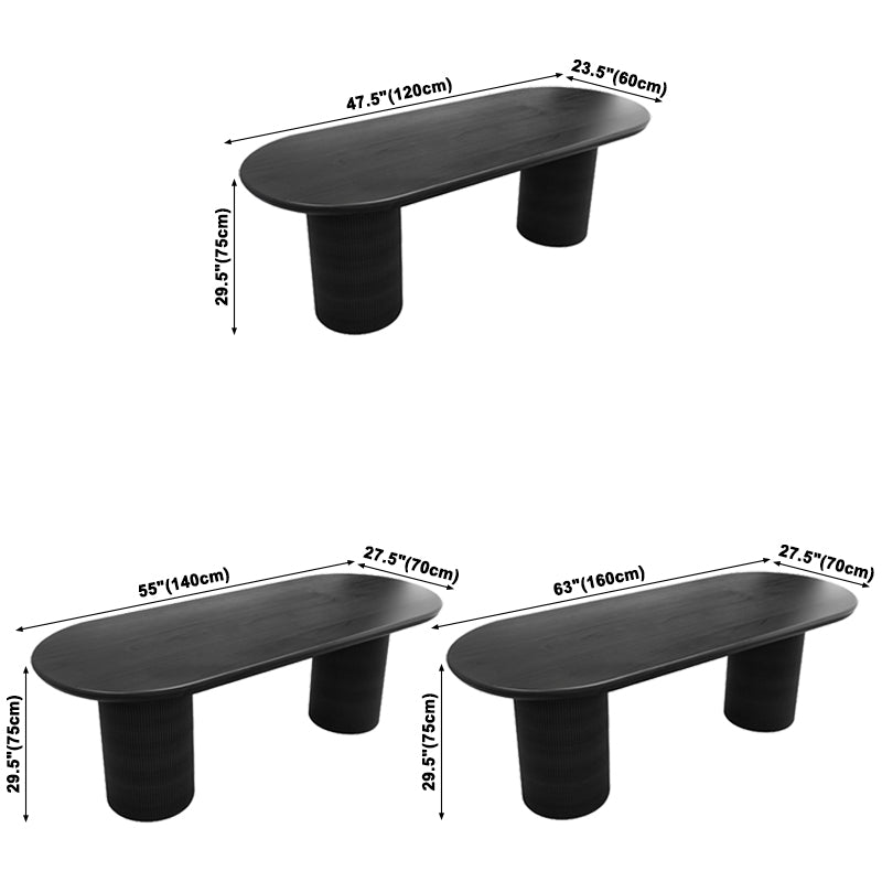 Solid Wood Contemporary Oval Dining Table Wood Top Dining Table for Kitchen Clearhalo ' dining_table' 'Dining Tables & Seating' 'Dining Tables' 'furn' 'furn_dining_table' 'Furniture' 'furniture_dining_table' 'Kitchen & Dining Furniture' 'kitchen&dining_furn' 'kitchen' 'kitchen_dining_table' 3864445