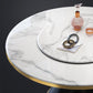 Glam Sintered Stone Round Shape Dining Table Kitchen Standard Dining Table with Pedestal Base Clearhalo ' dining_table' 'Dining Tables & Seating' 'Dining Tables' 'furn' 'furn_dining_table' 'Furniture' 'furniture_dining_table' 'Kitchen & Dining Furniture' 'kitchen&dining_furn' 'kitchen' 'kitchen_dining_table' 3864451