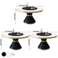 Glam Sintered Stone Round Shape Dining Table Kitchen Standard Dining Table with Pedestal Base Clearhalo ' dining_table' 'Dining Tables & Seating' 'Dining Tables' 'furn' 'furn_dining_table' 'Furniture' 'furniture_dining_table' 'Kitchen & Dining Furniture' 'kitchen&dining_furn' 'kitchen' 'kitchen_dining_table' 3864455