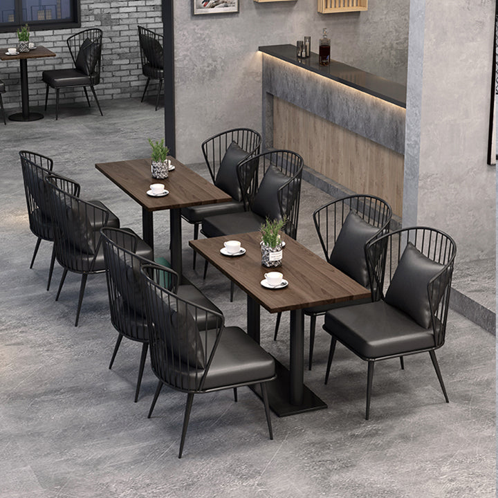 Industrial Brown Dinner Room Kitchen Table Solid Wood Top Table with Metal Base for Dining Room Clearhalo ' dining_table' 'Dining Tables & Seating' 'Dining Tables' 'furn' 'furn_dining_table' 'Furniture' 'furniture_dining_table' 'Kitchen & Dining Furniture' 'kitchen&dining_furn' 'kitchen' 'kitchen_dining_table' 3864459