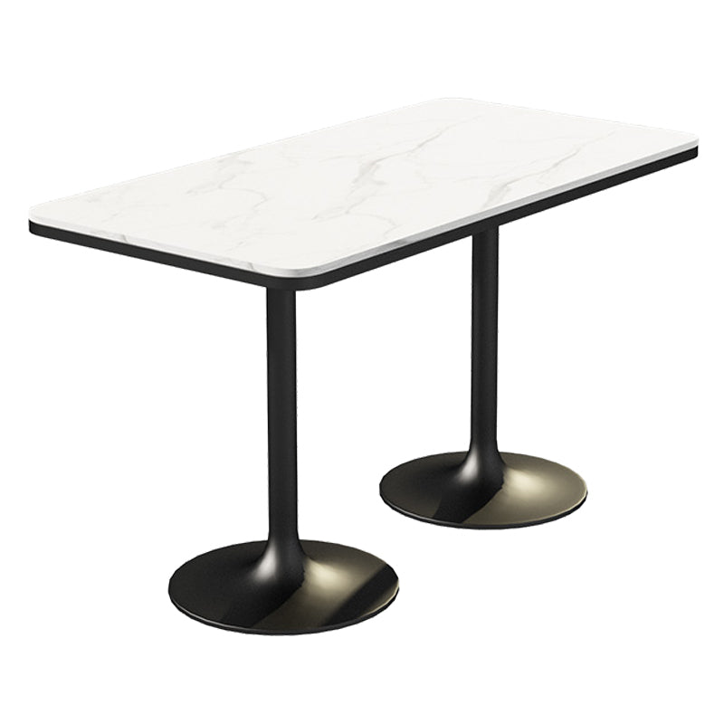 Industrial Dining Room Table White Sintered Stone Table with Black Metal Base Rectangle Without Chairs Clearhalo ' dining_table' 'Dining Tables & Seating' 'Dining Tables' 'furn' 'furn_dining_table' 'Furniture' 'furniture_dining_table' 'Kitchen & Dining Furniture' 'kitchen&dining_furn' 'kitchen' 'kitchen_dining_table' 3864471