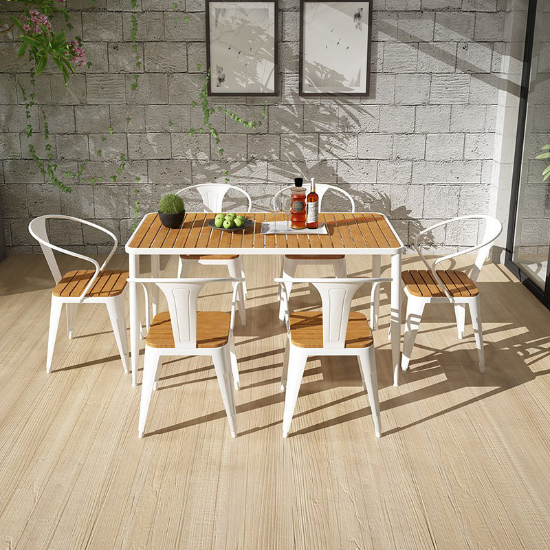 Industrial Style Dining Table 4 Metal Base Table for Home Kitchen Dinner White Without Chairs Clearhalo ' dining_table' 'Dining Tables & Seating' 'Dining Tables' 'furn' 'furn_dining_table' 'Furniture' 'furniture_dining_table' 'Kitchen & Dining Furniture' 'kitchen&dining_furn' 'kitchen' 'kitchen_dining_table' 3864489