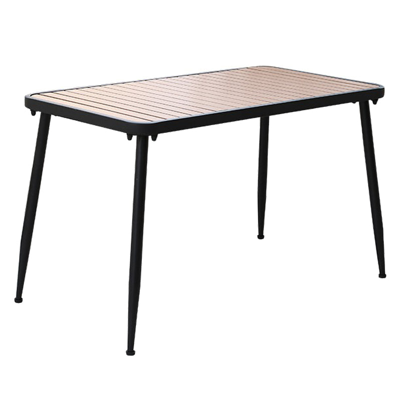 Industrial Style Dining Table 4 Metal Base Table for Home Kitchen Dinner Black Without Chairs Clearhalo ' dining_table' 'Dining Tables & Seating' 'Dining Tables' 'furn' 'furn_dining_table' 'Furniture' 'furniture_dining_table' 'Kitchen & Dining Furniture' 'kitchen&dining_furn' 'kitchen' 'kitchen_dining_table' 3864492