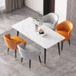 Industrial Home Sintered Stone Dining Table 4 Legs Base Rectangle Table Clearhalo ' dining_table' 'Dining Tables & Seating' 'Dining Tables' 'furn' 'furn_dining_table' 'Furniture' 'furniture_dining_table' 'Kitchen & Dining Furniture' 'kitchen&dining_furn' 'kitchen' 'kitchen_dining_table' 3864500