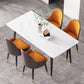 Industrial Home Sintered Stone Dining Table 4 Legs Base Rectangle Table Clearhalo ' dining_table' 'Dining Tables & Seating' 'Dining Tables' 'furn' 'furn_dining_table' 'Furniture' 'furniture_dining_table' 'Kitchen & Dining Furniture' 'kitchen&dining_furn' 'kitchen' 'kitchen_dining_table' 3864504