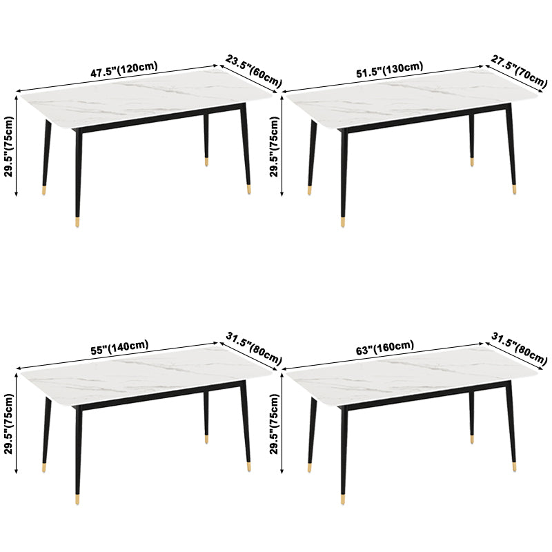 Industrial Home Sintered Stone Dining Table 4 Legs Base Rectangle Table Clearhalo ' dining_table' 'Dining Tables & Seating' 'Dining Tables' 'furn' 'furn_dining_table' 'Furniture' 'furniture_dining_table' 'Kitchen & Dining Furniture' 'kitchen&dining_furn' 'kitchen' 'kitchen_dining_table' 3864507