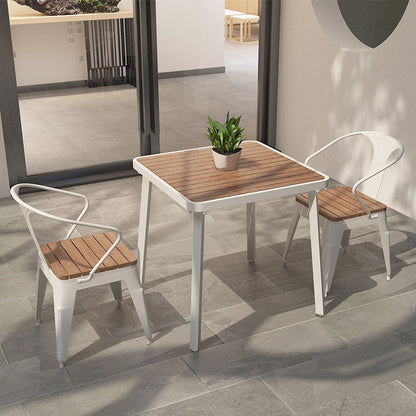 Industrial Dining Room Table 4 Metal Base Table for Home Kitchen Dinner White 29.5"L x 29.5"W x 29.5"H Without Chairs Clearhalo ' dining_table' 'Dining Tables & Seating' 'Dining Tables' 'furn' 'furn_dining_table' 'Furniture' 'furniture_dining_table' 'Kitchen & Dining Furniture' 'kitchen&dining_furn' 'kitchen' 'kitchen_dining_table' 3864512