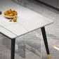 Industrial Style Home Sintered Stone Dining Table Rectangle Table with 4 Legs Carbon Steel Base Clearhalo ' dining_table' 'Dining Tables & Seating' 'Dining Tables' 'furn' 'furn_dining_table' 'Furniture' 'furniture_dining_table' 'Kitchen & Dining Furniture' 'kitchen&dining_furn' 'kitchen' 'kitchen_dining_table' 3864542