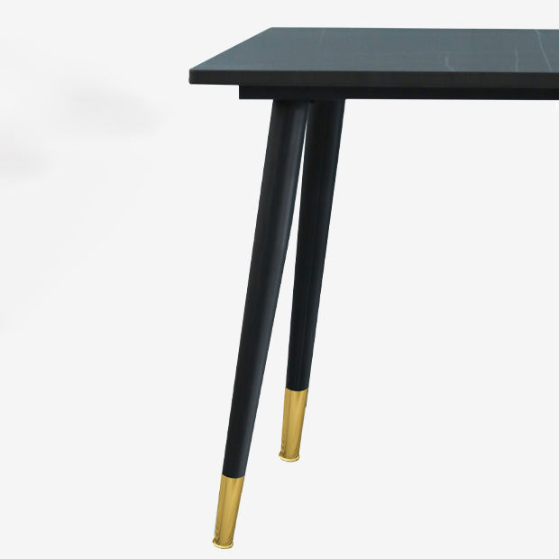 Industrial Style Home Sintered Stone Dining Table Rectangle Table with 4 Legs Carbon Steel Base Clearhalo ' dining_table' 'Dining Tables & Seating' 'Dining Tables' 'furn' 'furn_dining_table' 'Furniture' 'furniture_dining_table' 'Kitchen & Dining Furniture' 'kitchen&dining_furn' 'kitchen' 'kitchen_dining_table' 3864543