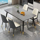 Industrial Style Home Sintered Stone Dining Table Rectangle Table with 4 Legs Carbon Steel Base Clearhalo ' dining_table' 'Dining Tables & Seating' 'Dining Tables' 'furn' 'furn_dining_table' 'Furniture' 'furniture_dining_table' 'Kitchen & Dining Furniture' 'kitchen&dining_furn' 'kitchen' 'kitchen_dining_table' 3864546
