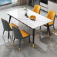 Industrial Style Home Sintered Stone Dining Table Rectangle Table with 4 Legs Carbon Steel Base Clearhalo ' dining_table' 'Dining Tables & Seating' 'Dining Tables' 'furn' 'furn_dining_table' 'Furniture' 'furniture_dining_table' 'Kitchen & Dining Furniture' 'kitchen&dining_furn' 'kitchen' 'kitchen_dining_table' 3864547