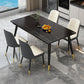 Industrial Style Home Sintered Stone Dining Table Rectangle Table with 4 Legs Carbon Steel Base Clearhalo ' dining_table' 'Dining Tables & Seating' 'Dining Tables' 'furn' 'furn_dining_table' 'Furniture' 'furniture_dining_table' 'Kitchen & Dining Furniture' 'kitchen&dining_furn' 'kitchen' 'kitchen_dining_table' 3864548