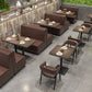 Industrial Style Wooden Dinner Room Kitchen Table Brown Table with Black Frame Clearhalo ' dining_table' 'Dining Tables & Seating' 'Dining Tables' 'furn' 'furn_dining_table' 'Furniture' 'furniture_dining_table' 'Kitchen & Dining Furniture' 'kitchen&dining_furn' 'kitchen' 'kitchen_dining_table' 3864557