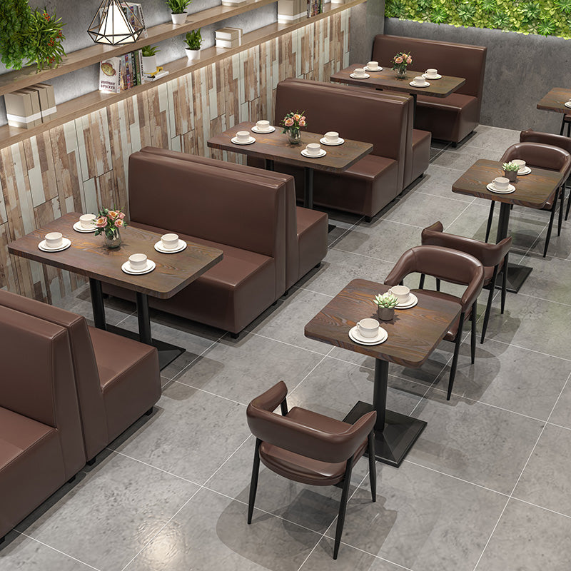 Industrial Style Wooden Dinner Room Kitchen Table Brown Table with Black Frame Clearhalo ' dining_table' 'Dining Tables & Seating' 'Dining Tables' 'furn' 'furn_dining_table' 'Furniture' 'furniture_dining_table' 'Kitchen & Dining Furniture' 'kitchen&dining_furn' 'kitchen' 'kitchen_dining_table' 3864557