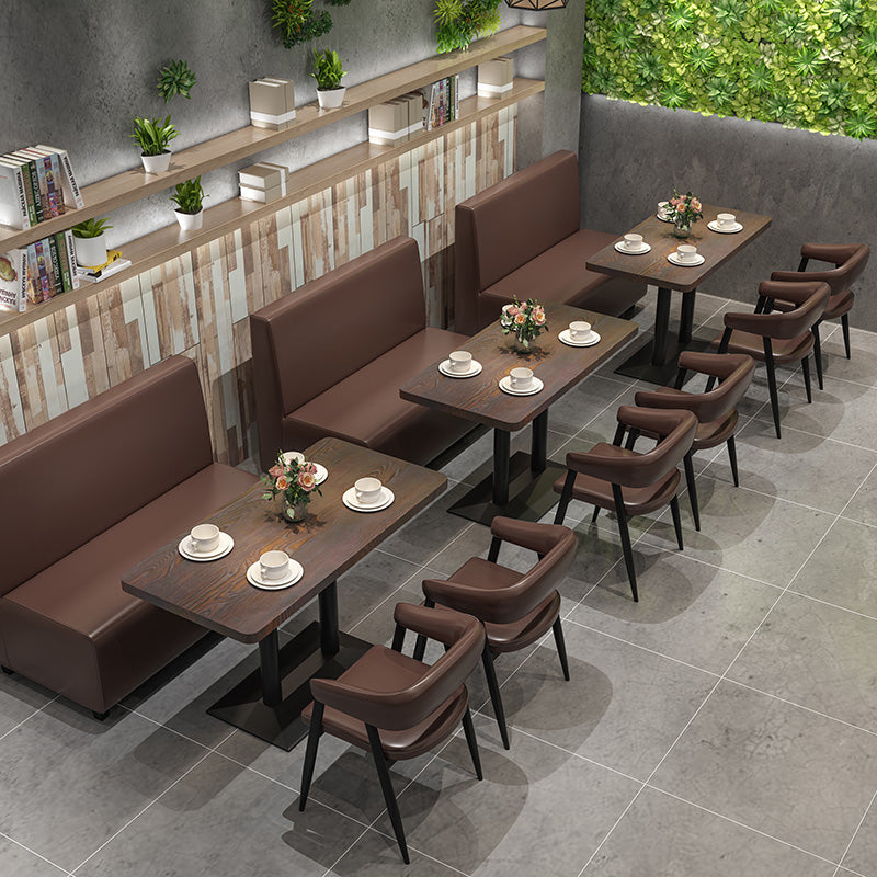 Industrial Style Wooden Dinner Room Kitchen Table Brown Table with Black Frame Clearhalo ' dining_table' 'Dining Tables & Seating' 'Dining Tables' 'furn' 'furn_dining_table' 'Furniture' 'furniture_dining_table' 'Kitchen & Dining Furniture' 'kitchen&dining_furn' 'kitchen' 'kitchen_dining_table' 3864559