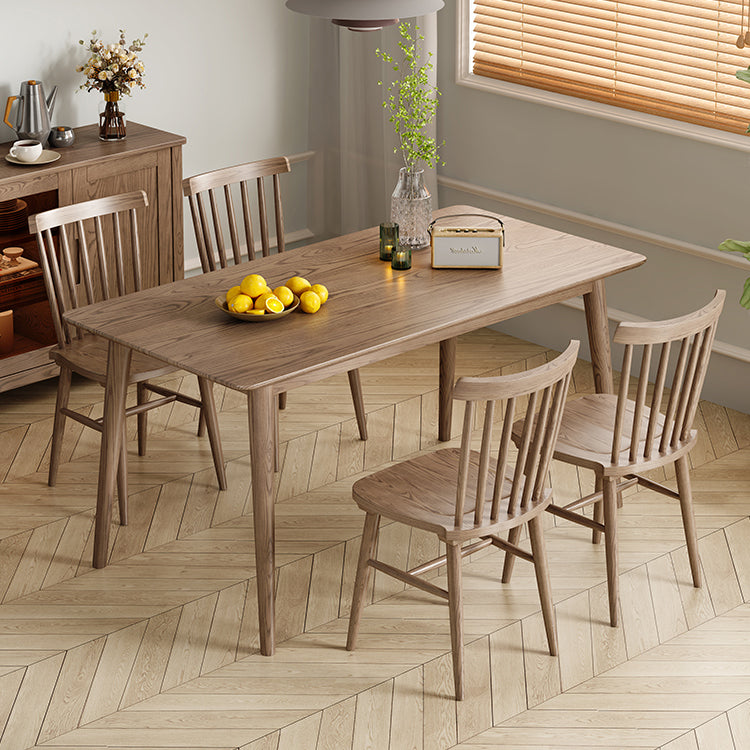 Rectangle Ash Wood Table Modern Dining Table in Walnut with 4 Legs for Restaurant Clearhalo ' dining_table' 'Dining Tables & Seating' 'Dining Tables' 'furn' 'furn_dining_table' 'Furniture' 'furniture_dining_table' 'Kitchen & Dining Furniture' 'kitchen&dining_furn' 'kitchen' 'kitchen_dining_table' 3864578
