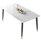 Rectangle Industrial Sintered Stone Dining Table 4 Legs Carbon Steel Base Table for Home White Without Chairs Clearhalo ' dining_table' 'Dining Tables & Seating' 'Dining Tables' 'furn' 'furn_dining_table' 'Furniture' 'furniture_dining_table' 'Kitchen & Dining Furniture' 'kitchen&dining_furn' 'kitchen' 'kitchen_dining_table' 3864596