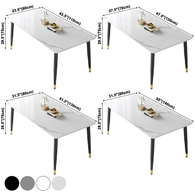 Rectangle Industrial Sintered Stone Dining Table 4 Legs Carbon Steel Base Table for Home Clearhalo ' dining_table' 'Dining Tables & Seating' 'Dining Tables' 'furn' 'furn_dining_table' 'Furniture' 'furniture_dining_table' 'Kitchen & Dining Furniture' 'kitchen&dining_furn' 'kitchen' 'kitchen_dining_table' 3864601