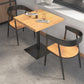 Industrial Pine Wood Dining Table Square Table in Nature with Metal Pedestal Clearhalo ' dining_table' 'Dining Tables & Seating' 'Dining Tables' 'furn' 'furn_dining_table' 'Furniture' 'furniture_dining_table' 'Kitchen & Dining Furniture' 'kitchen&dining_furn' 'kitchen' 'kitchen_dining_table' 3864607