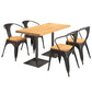 Industrial Pine Wood Dining Table Square Table in Nature with Metal Pedestal Clearhalo ' dining_table' 'Dining Tables & Seating' 'Dining Tables' 'furn' 'furn_dining_table' 'Furniture' 'furniture_dining_table' 'Kitchen & Dining Furniture' 'kitchen&dining_furn' 'kitchen' 'kitchen_dining_table' 3864610