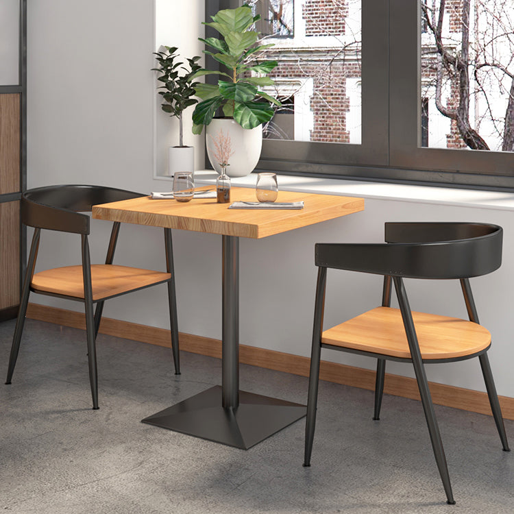 Industrial Pine Wood Dining Table Square Table in Nature with Metal Pedestal Clearhalo ' dining_table' 'Dining Tables & Seating' 'Dining Tables' 'furn' 'furn_dining_table' 'Furniture' 'furniture_dining_table' 'Kitchen & Dining Furniture' 'kitchen&dining_furn' 'kitchen' 'kitchen_dining_table' 3864613