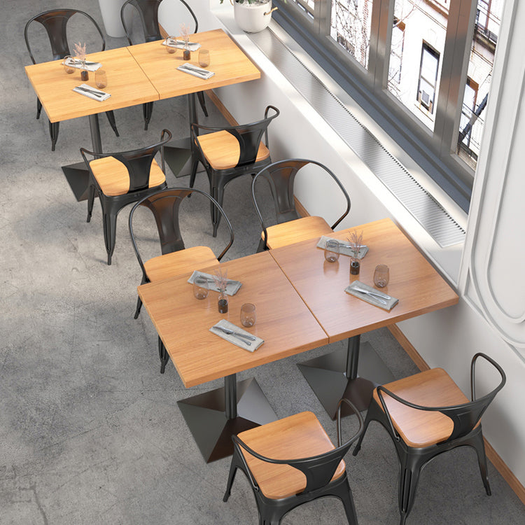 Industrial Pine Wood Dining Table Square Table in Nature with Metal Pedestal Clearhalo ' dining_table' 'Dining Tables & Seating' 'Dining Tables' 'furn' 'furn_dining_table' 'Furniture' 'furniture_dining_table' 'Kitchen & Dining Furniture' 'kitchen&dining_furn' 'kitchen' 'kitchen_dining_table' 3864615