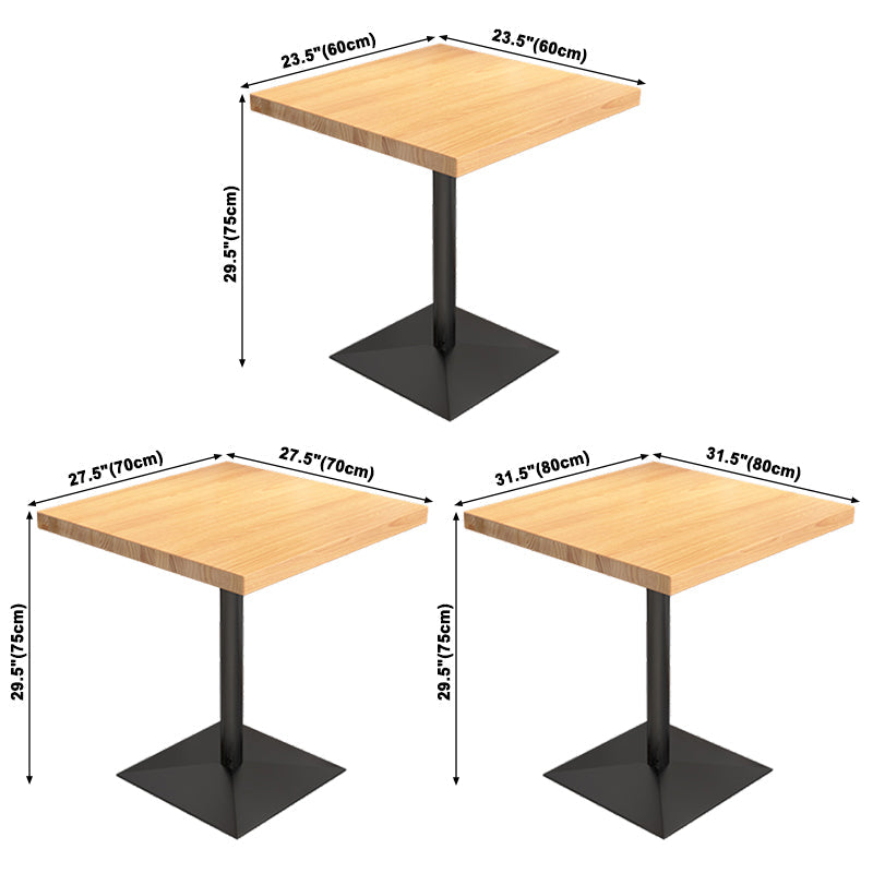 Industrial Pine Wood Dining Table Square Table in Nature with Metal Pedestal Clearhalo ' dining_table' 'Dining Tables & Seating' 'Dining Tables' 'furn' 'furn_dining_table' 'Furniture' 'furniture_dining_table' 'Kitchen & Dining Furniture' 'kitchen&dining_furn' 'kitchen' 'kitchen_dining_table' 3864616