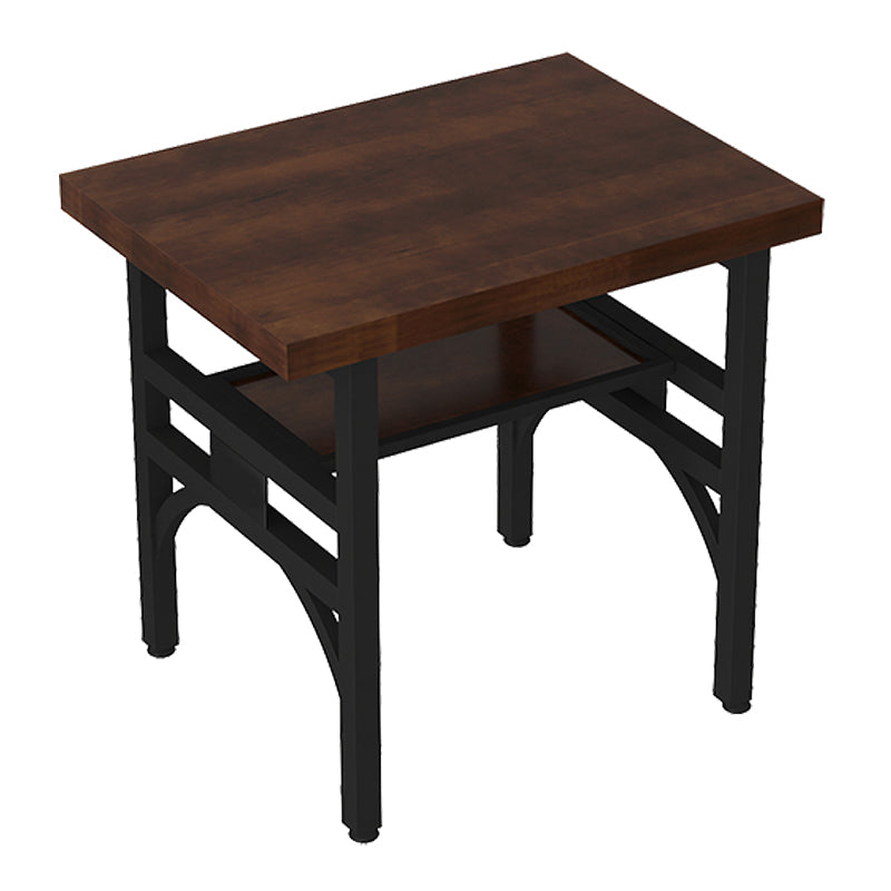 Industrial Solid Wood Dinner Room Kitchen Table Brown Table with Black Frame for Dining Room 23.6"L x 23.6"W x 29.5"H Without Chairs Clearhalo ' dining_table' 'Dining Tables & Seating' 'Dining Tables' 'furn' 'furn_dining_table' 'Furniture' 'furniture_dining_table' 'Kitchen & Dining Furniture' 'kitchen&dining_furn' 'kitchen' 'kitchen_dining_table' 3864618