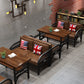 Industrial Solid Wood Dinner Room Kitchen Table Brown Table with Black Frame for Dining Room Clearhalo ' dining_table' 'Dining Tables & Seating' 'Dining Tables' 'furn' 'furn_dining_table' 'Furniture' 'furniture_dining_table' 'Kitchen & Dining Furniture' 'kitchen&dining_furn' 'kitchen' 'kitchen_dining_table' 3864619