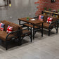 Industrial Solid Wood Dinner Room Kitchen Table Brown Table with Black Frame for Dining Room Clearhalo ' dining_table' 'Dining Tables & Seating' 'Dining Tables' 'furn' 'furn_dining_table' 'Furniture' 'furniture_dining_table' 'Kitchen & Dining Furniture' 'kitchen&dining_furn' 'kitchen' 'kitchen_dining_table' 3864623