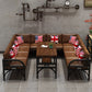 Industrial Solid Wood Dinner Room Kitchen Table Brown Table with Black Frame for Dining Room Clearhalo ' dining_table' 'Dining Tables & Seating' 'Dining Tables' 'furn' 'furn_dining_table' 'Furniture' 'furniture_dining_table' 'Kitchen & Dining Furniture' 'kitchen&dining_furn' 'kitchen' 'kitchen_dining_table' 3864630