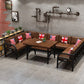 Industrial Solid Wood Dinner Room Kitchen Table Brown Table with Black Frame for Dining Room Clearhalo ' dining_table' 'Dining Tables & Seating' 'Dining Tables' 'furn' 'furn_dining_table' 'Furniture' 'furniture_dining_table' 'Kitchen & Dining Furniture' 'kitchen&dining_furn' 'kitchen' 'kitchen_dining_table' 3864632