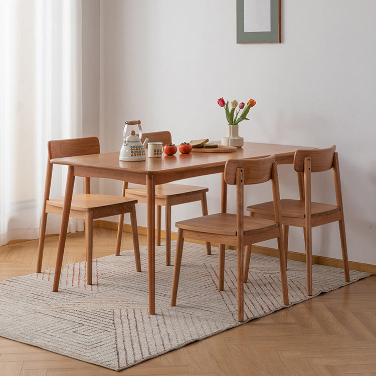 Rectangle Cherry Wood Table Modern Dining Table with 4 Legs for Restaurant Clearhalo ' dining_table' 'Dining Tables & Seating' 'Dining Tables' 'furn' 'furn_dining_table' 'Furniture' 'furniture_dining_table' 'Kitchen & Dining Furniture' 'kitchen&dining_furn' 'kitchen' 'kitchen_dining_table' 3864636