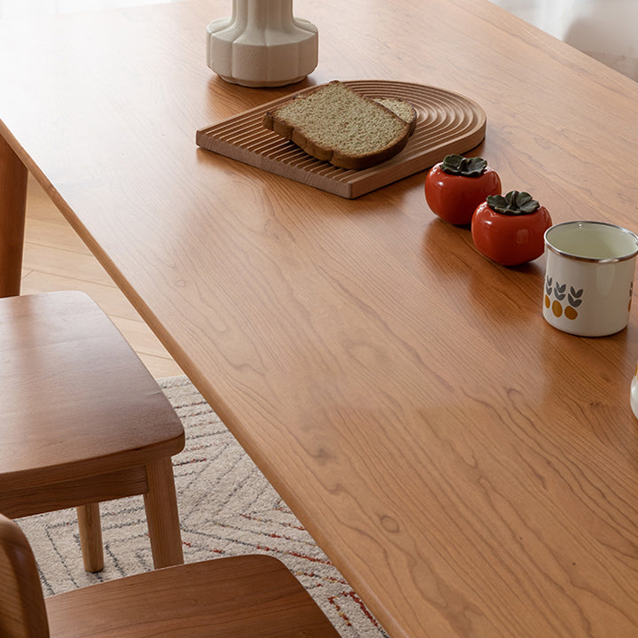 Rectangle Cherry Wood Table Modern Dining Table with 4 Legs for Restaurant Clearhalo ' dining_table' 'Dining Tables & Seating' 'Dining Tables' 'furn' 'furn_dining_table' 'Furniture' 'furniture_dining_table' 'Kitchen & Dining Furniture' 'kitchen&dining_furn' 'kitchen' 'kitchen_dining_table' 3864640